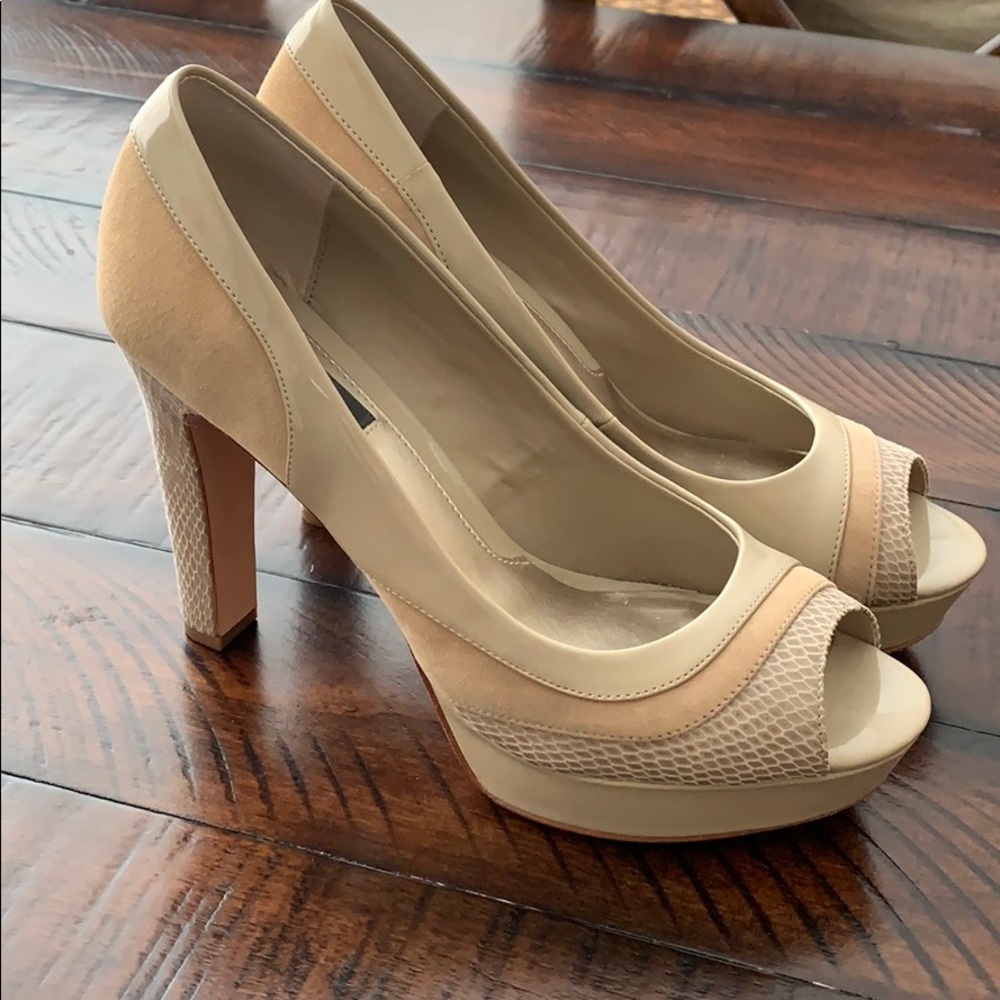 WHBM Trista Camel Suede Shoes